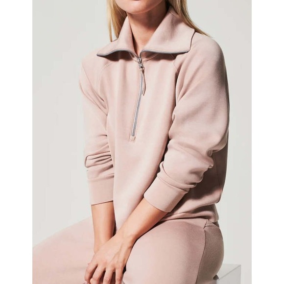 SPANX Tops - NWT SPANX AirEssentials Half Zip Sweatshirt Women's Large Coastal Pullover Lunar